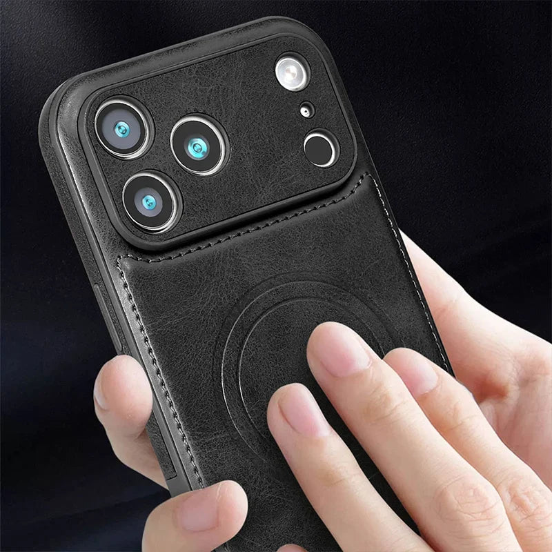 For Magsafe Magnetic Leather Phone Case For iPhone