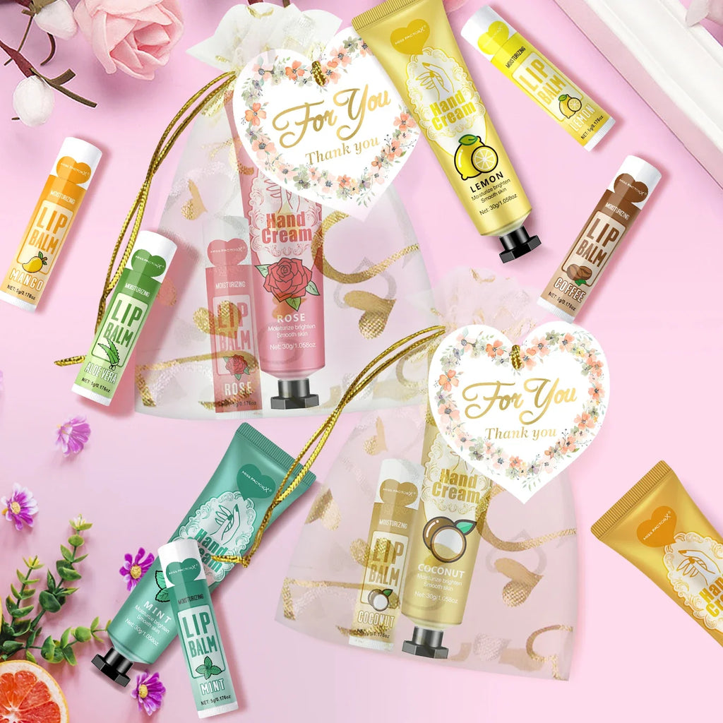 Hand Cream and Lip Balm Gift Set, 12 Piece