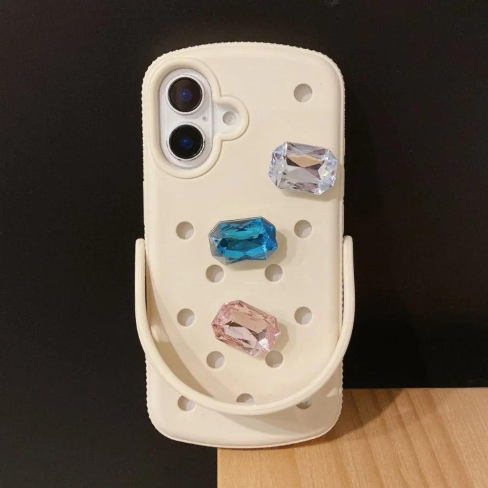 Creative Slipperas Diy For Crocs Charms Silicone Case Breathable, Shockproof , Soft Cover For iPhone