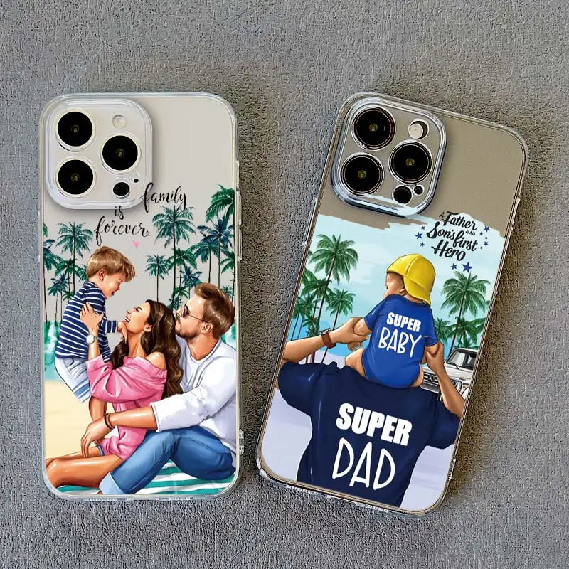 Family Mama Of Girl Mom Clear Phone Case For iPhone