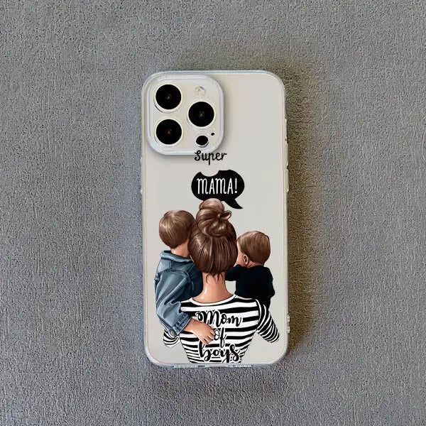 Family Mama Of Girl Mom Clear Phone Case For iPhone