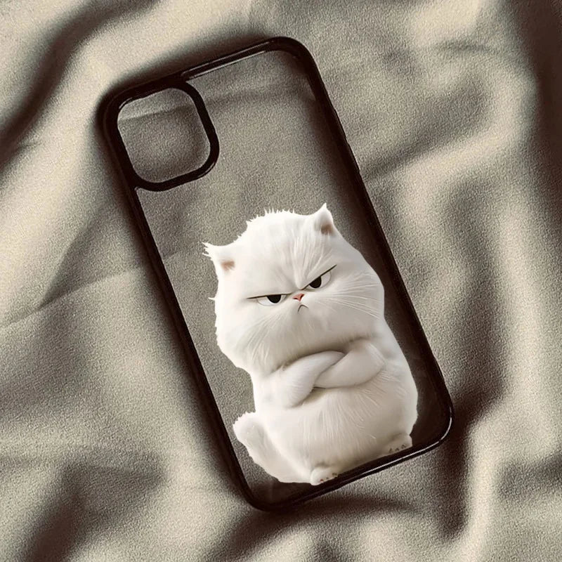 Funny Cool Cat Clear Phone Case
