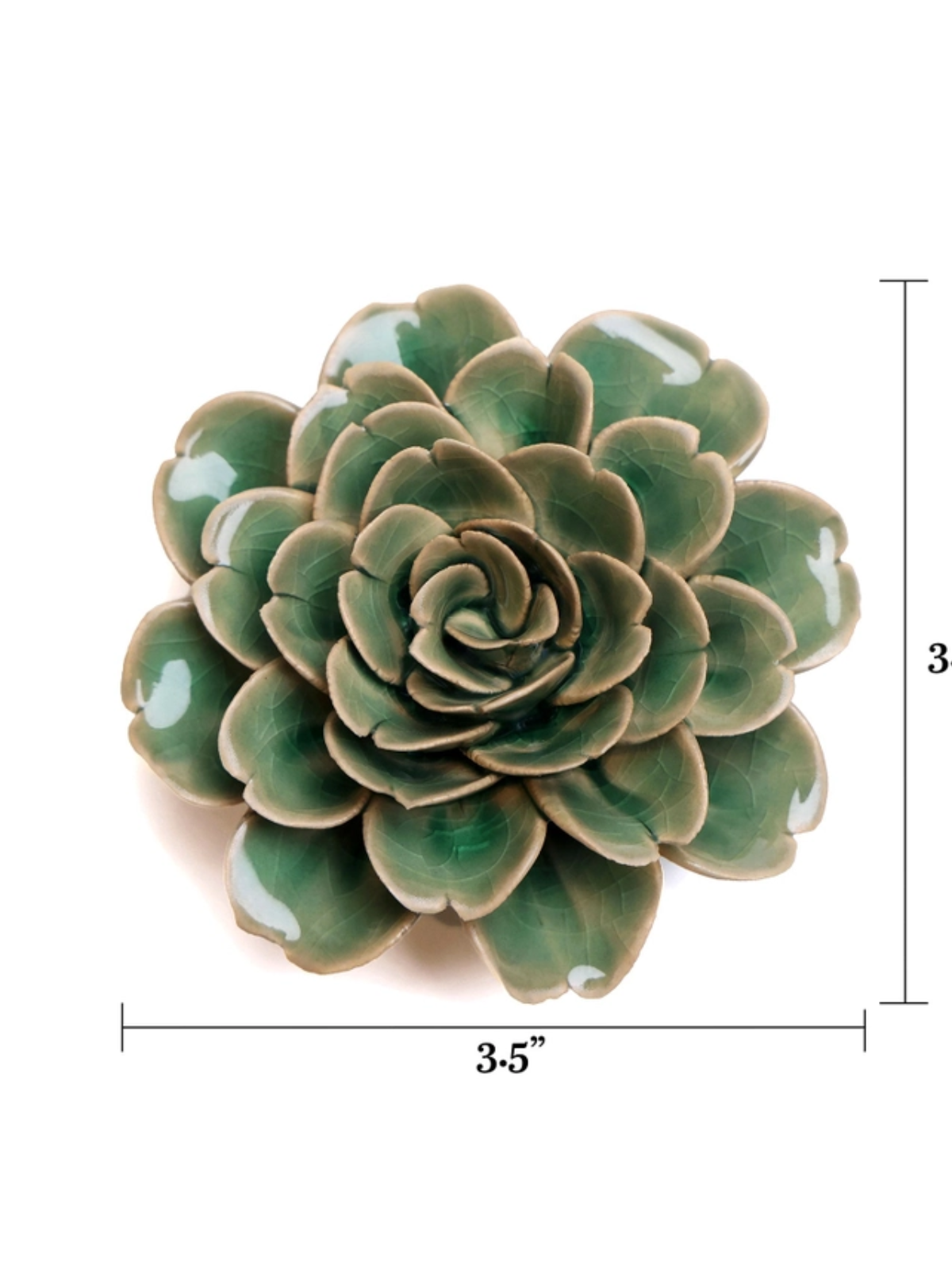 Ceramic Small Green Tea Rose