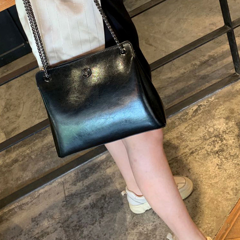 Top Grain Leather Messenger Bag Women Leather Shoulder Bag Casual Genuine Natural Leather Crossbody Bag SX55-519
