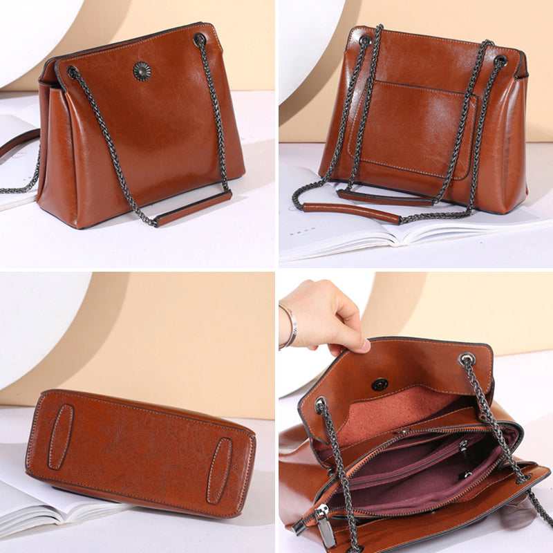 Top Grain Leather Messenger Bag Women Leather Shoulder Bag Casual Genuine Natural Leather Crossbody Bag SX55-519