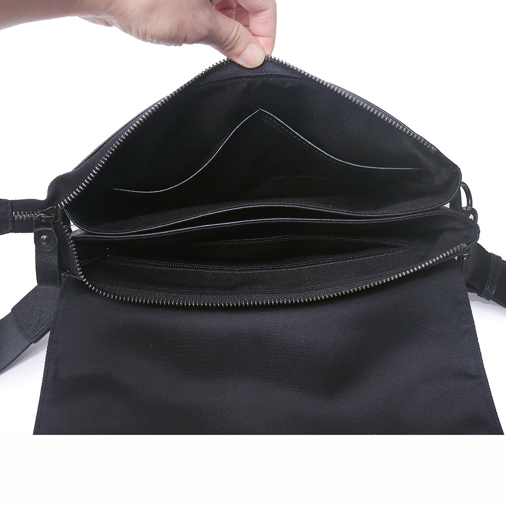 Rockcow Top Grain Leather Messenger Bags Women's Black Leather Shoulder Bag Clutch Bag C003A