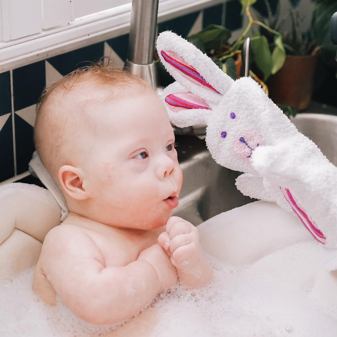 Bunny Bath Mitt & Washcloth – Clover the Rabbit