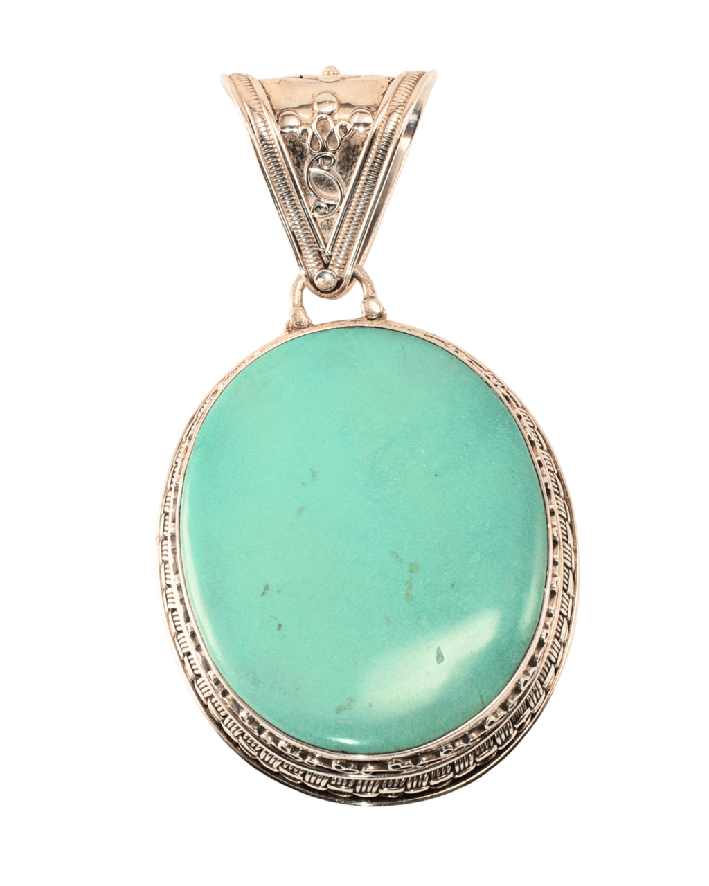 Large Sterling Silver Turquoise Statement Pendant - 102mm