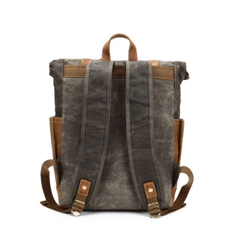 Waxed Canvas Backpack, Vintage Rucksack, Travel Backpack 8808