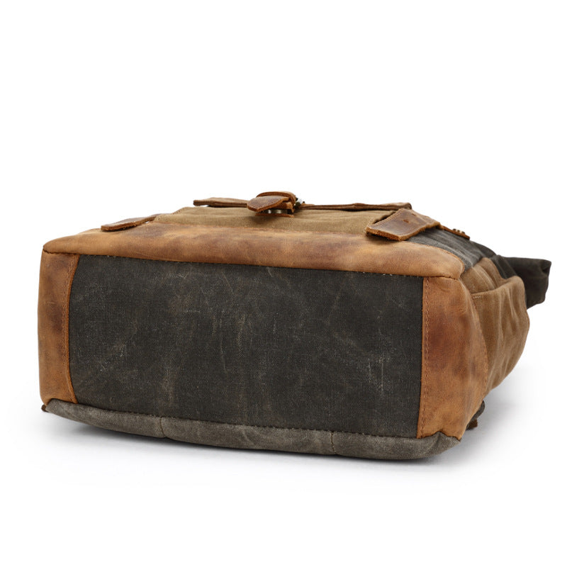 Waxed Canvas Backpack, Vintage Rucksack, Travel Backpack 8808