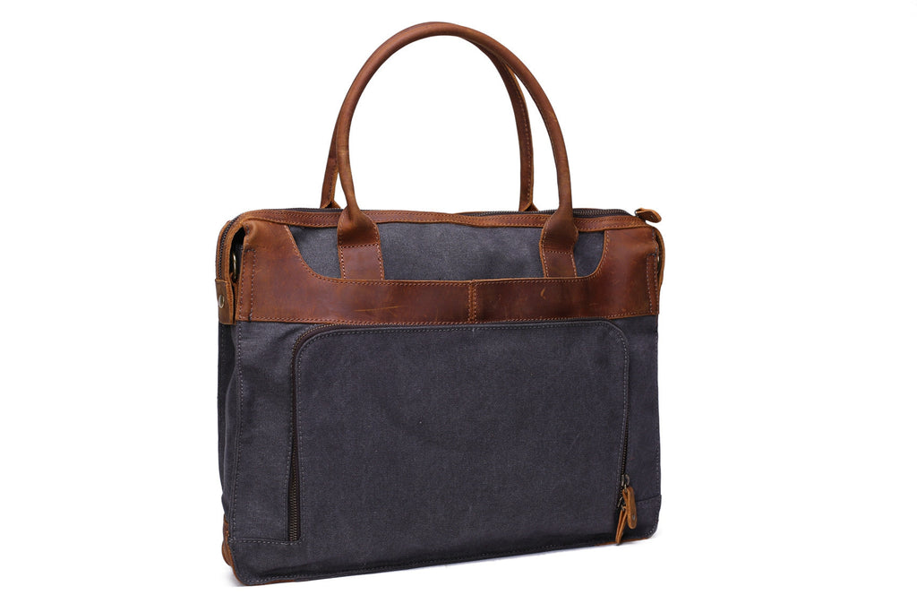 Vintage Style Genuine Leather Briefcase Bag, Leather Messenger Shoulder Bag Laptop Bags
