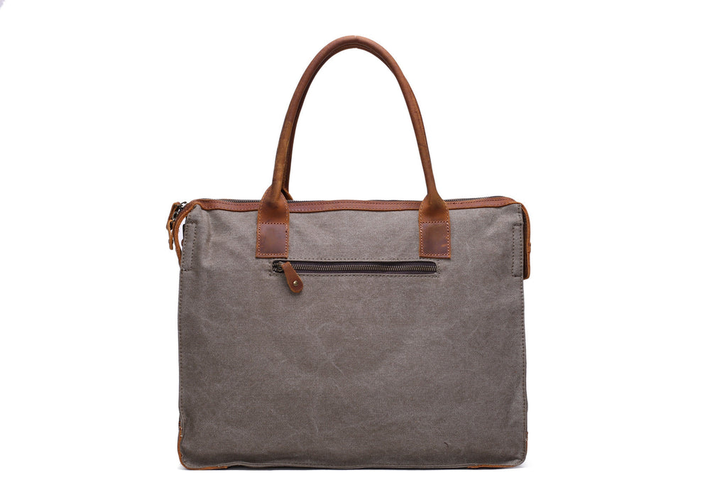 Men Fashion Canvas Leather Laptop Bag, Canvas Messenger Bag Briefcase Bags YD2193