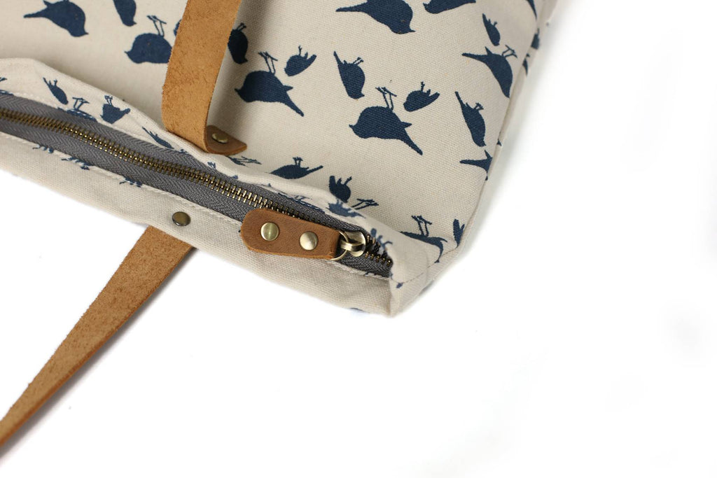 Canvas Tote Bags With Leather Trimming, Shopper Bags, Ladies Handbags