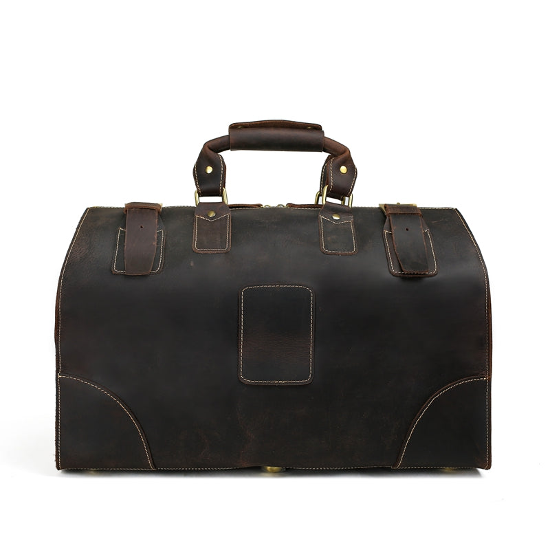 Vintage Style Large Crazy Horse Leather Duffle Bag