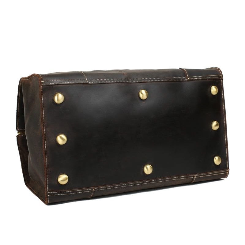 Vintage Style Large Crazy Horse Leather Duffle Bag