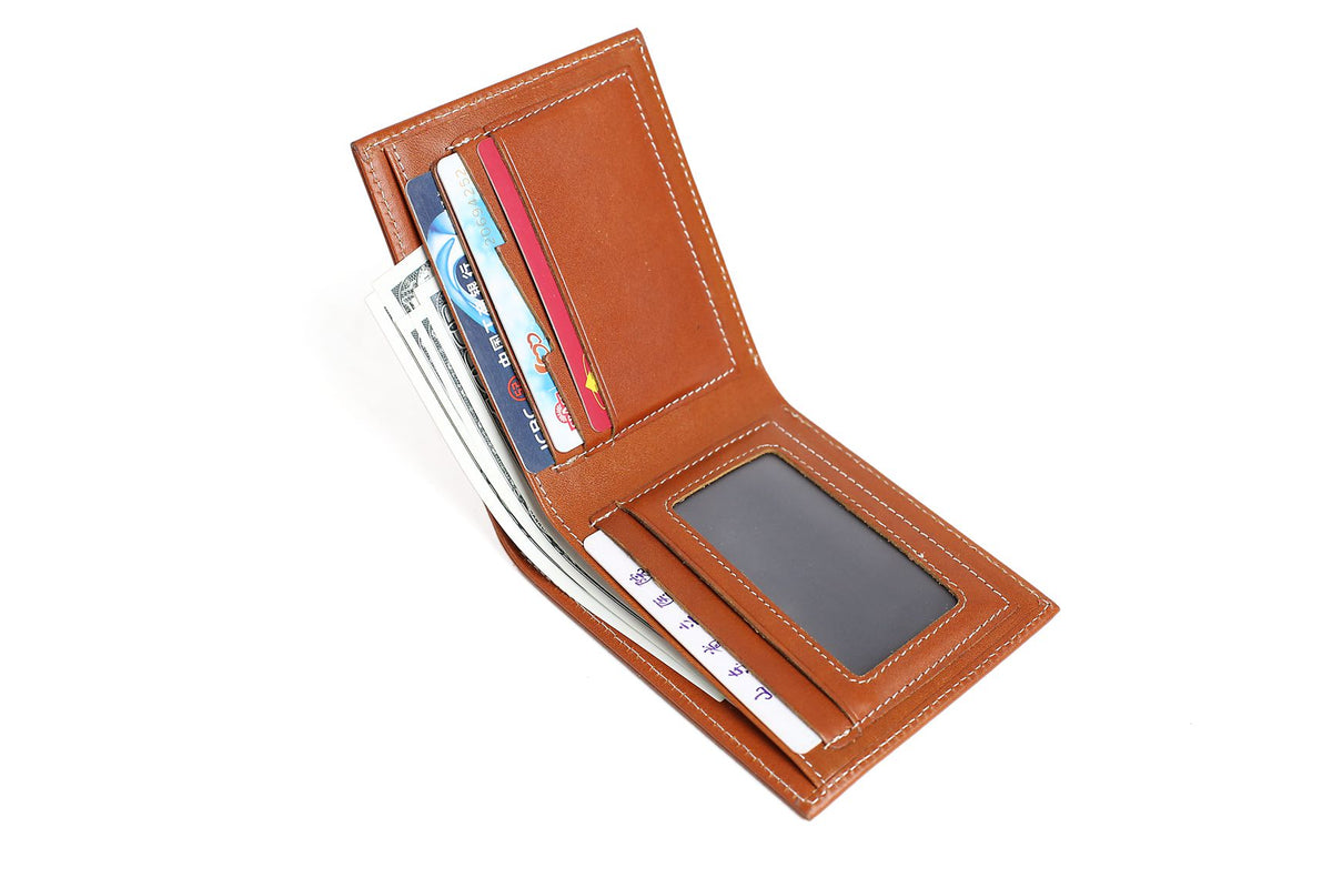 Handmade Full Grain Leather Wallet, Card Holder, Man Short Wallet DB10