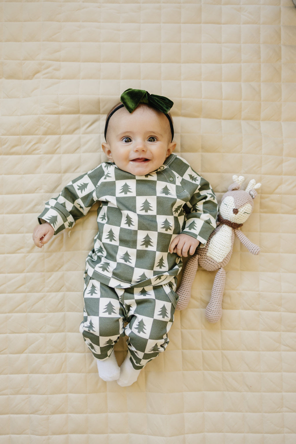 Checkered Christmas Trees Organic Cotton Set