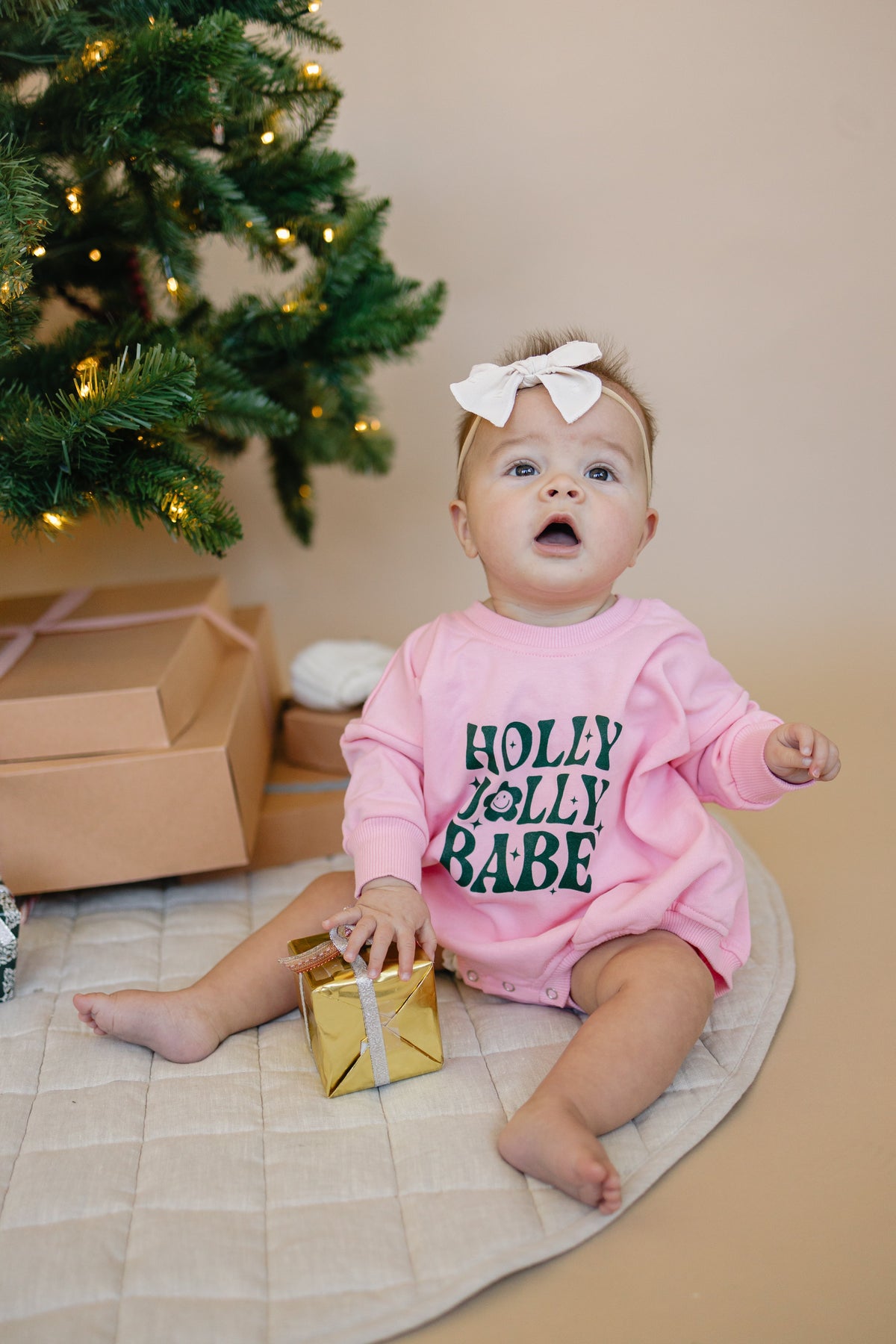 Holly Jolly Babe Christmas Sweatshirt Romper