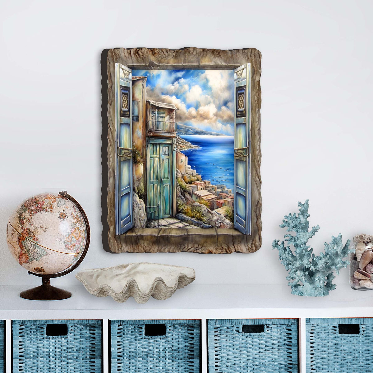 Coastal View Landscape Window Wall Art by G. DeBrekht Coastal Decor - 8492108W
