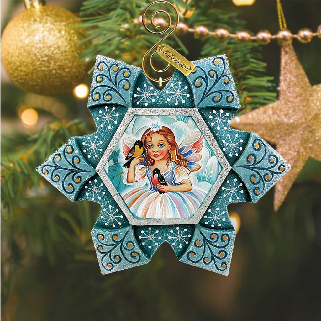 Fairy Snowflake Sculpted Hand-Painted Christmas Ornament by G. DeBrekht - Christmas Decor - 6102193