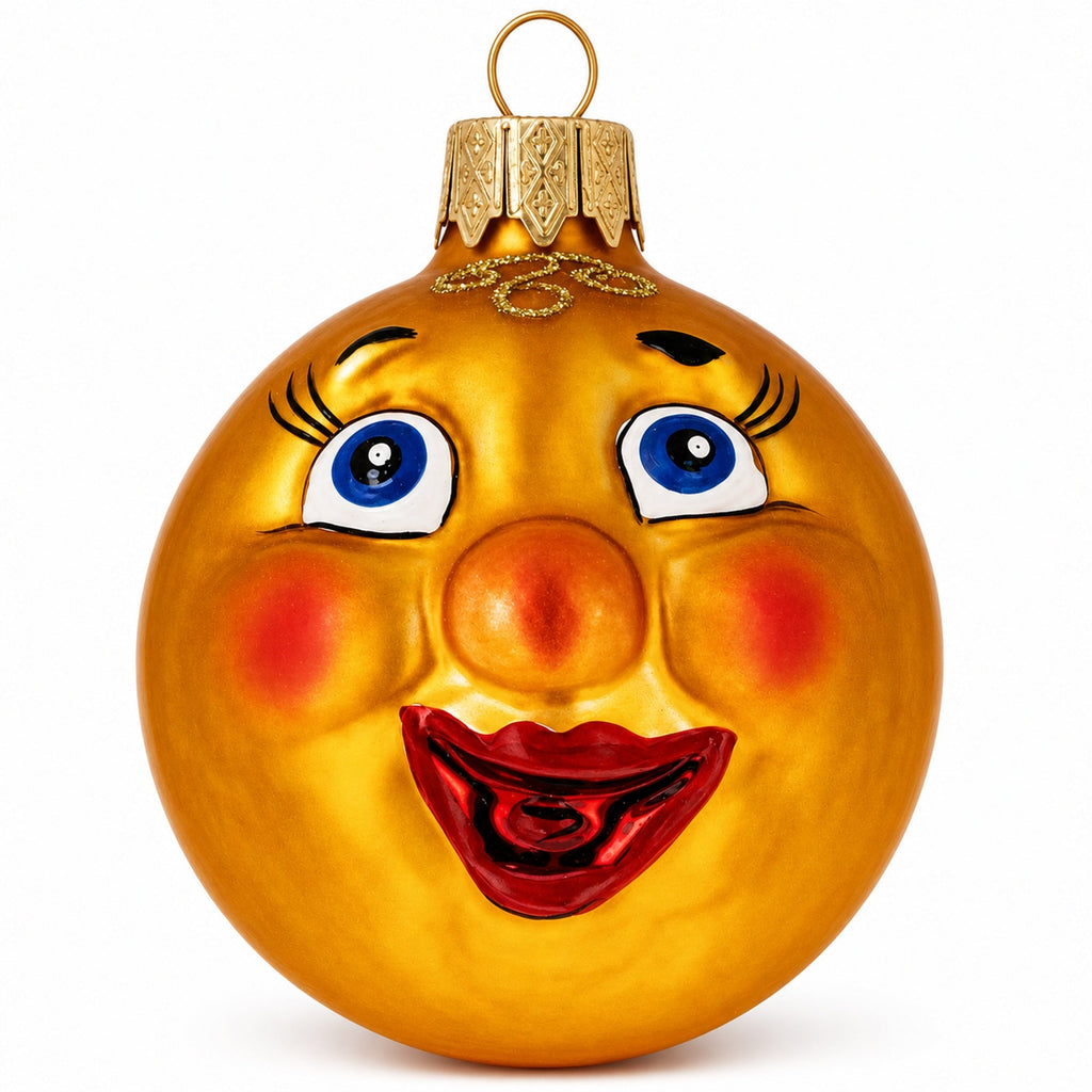 Kolobok, the Folk Tale Hero, Mini Glass Christmas Ornament