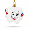 Smiling Tooth with Toothbrush and Toothpaste Dental Glass Christmas Ornament