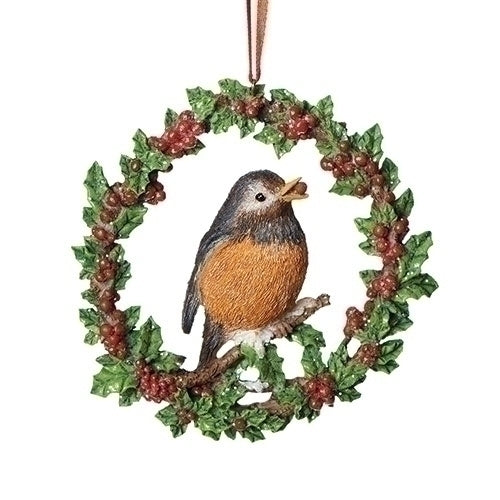 4.25 Inch Robin in a Berry Wreath