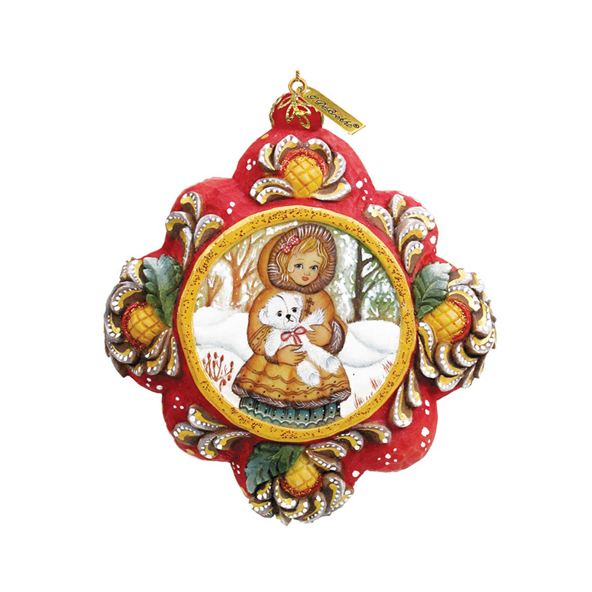 Teddy Bear Girl Treasured Memories Sculpted Hand-Painted Christmas Ornament by G. DeBrekht - Christmas Decor - 6102521