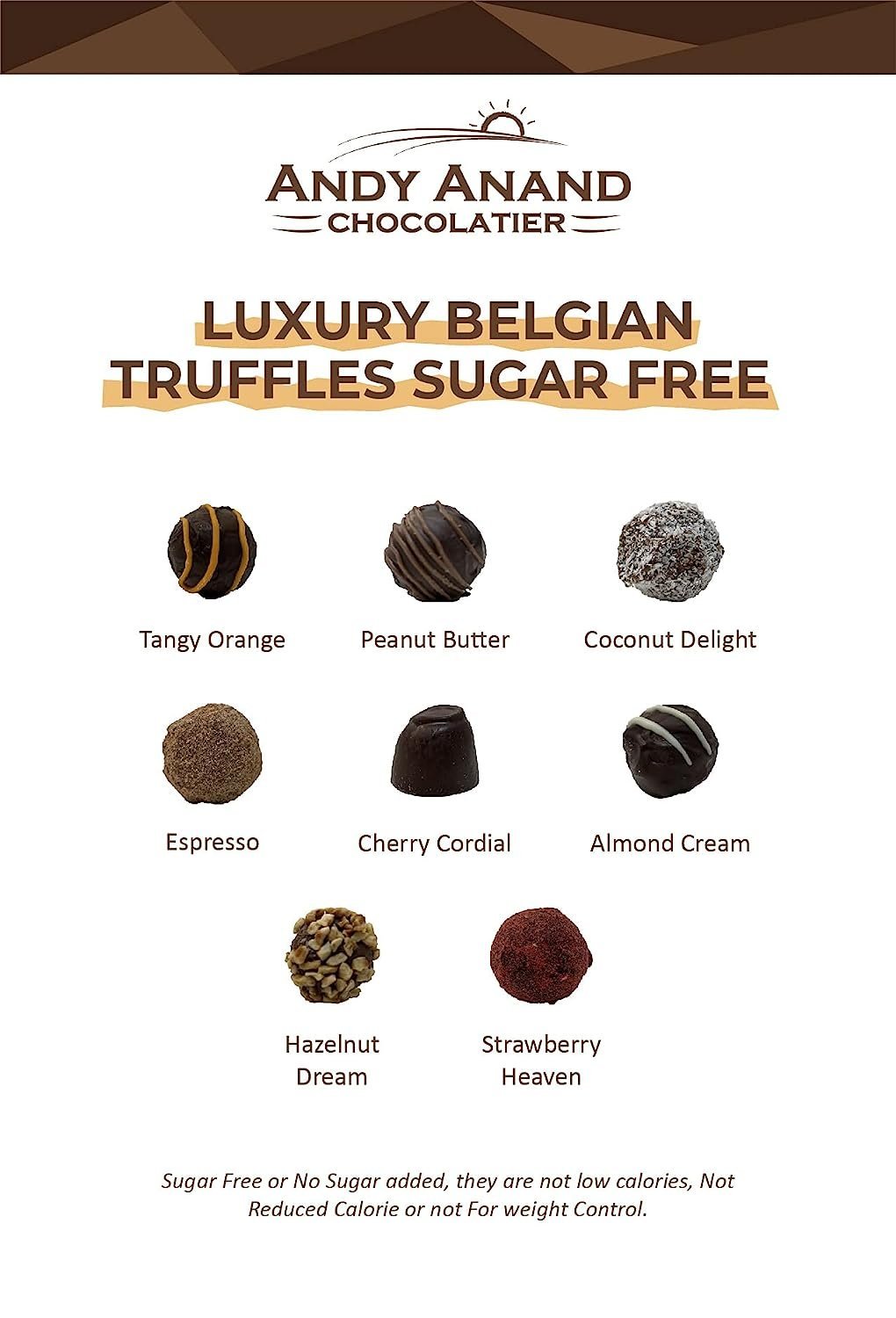 Sugar-Free Belgian Chocolate Truffles Gift Box, 48 Pieces