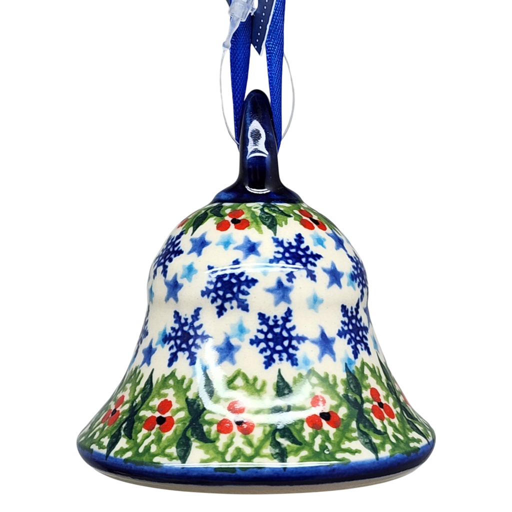 Ceramic Holiday Bell - Winter Wonderland Pattern