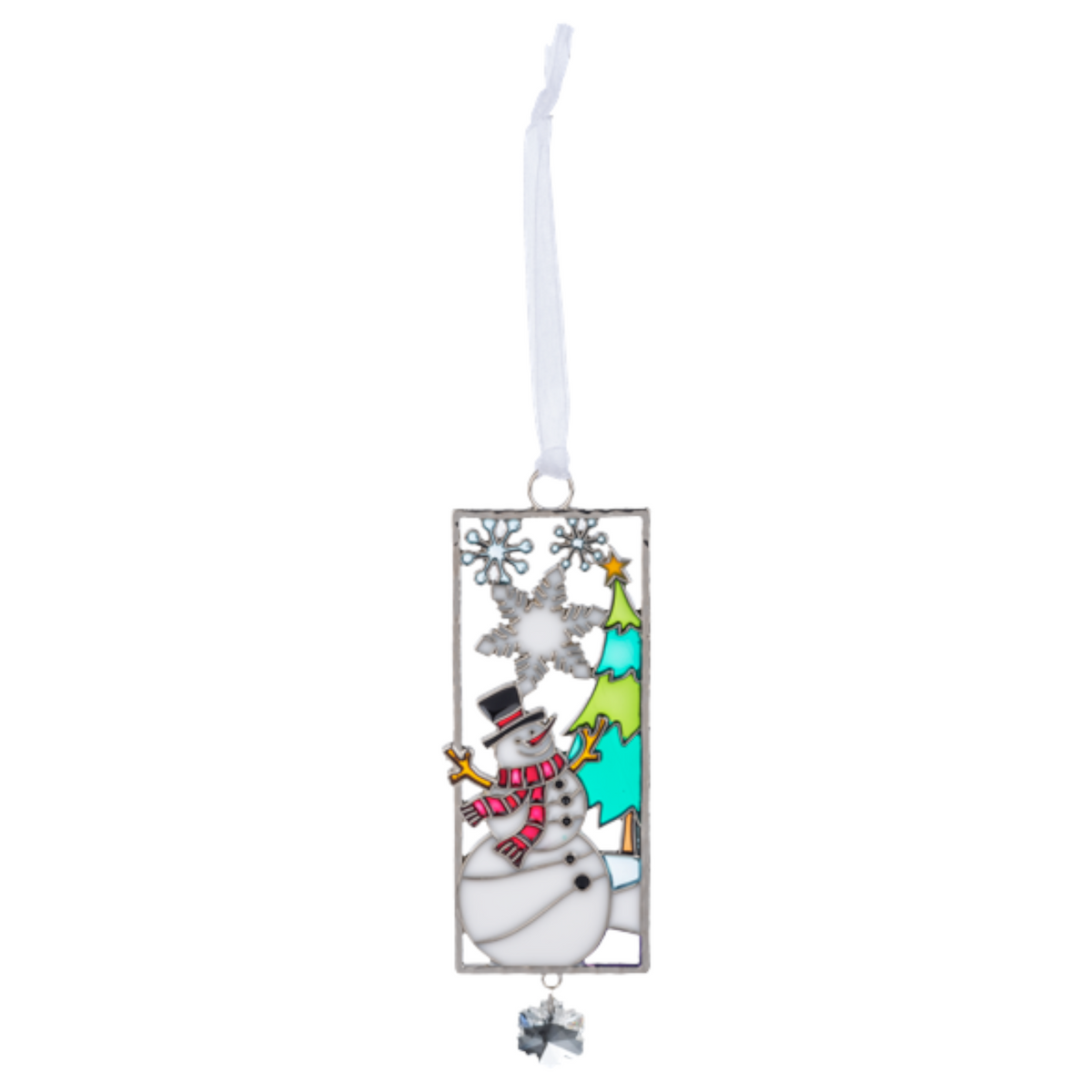 Joyful Snowman Holiday Scene Ornament
