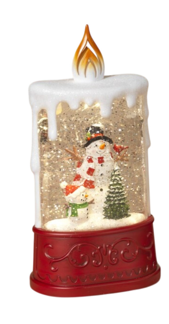 Christmas B/O Lighted Spinning Water Globe Candle