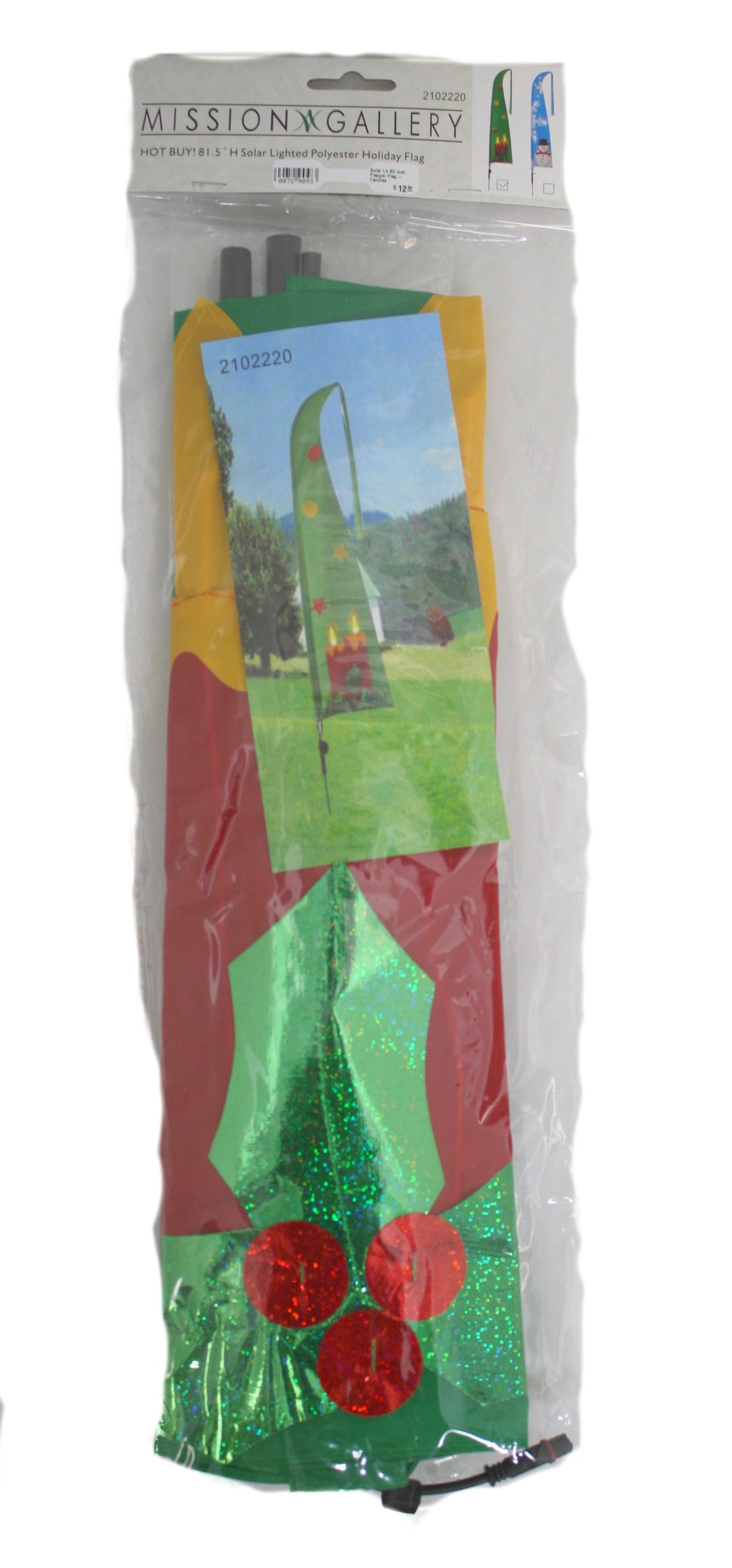Solar Lit 80 inch Flapper Flag - Snowman