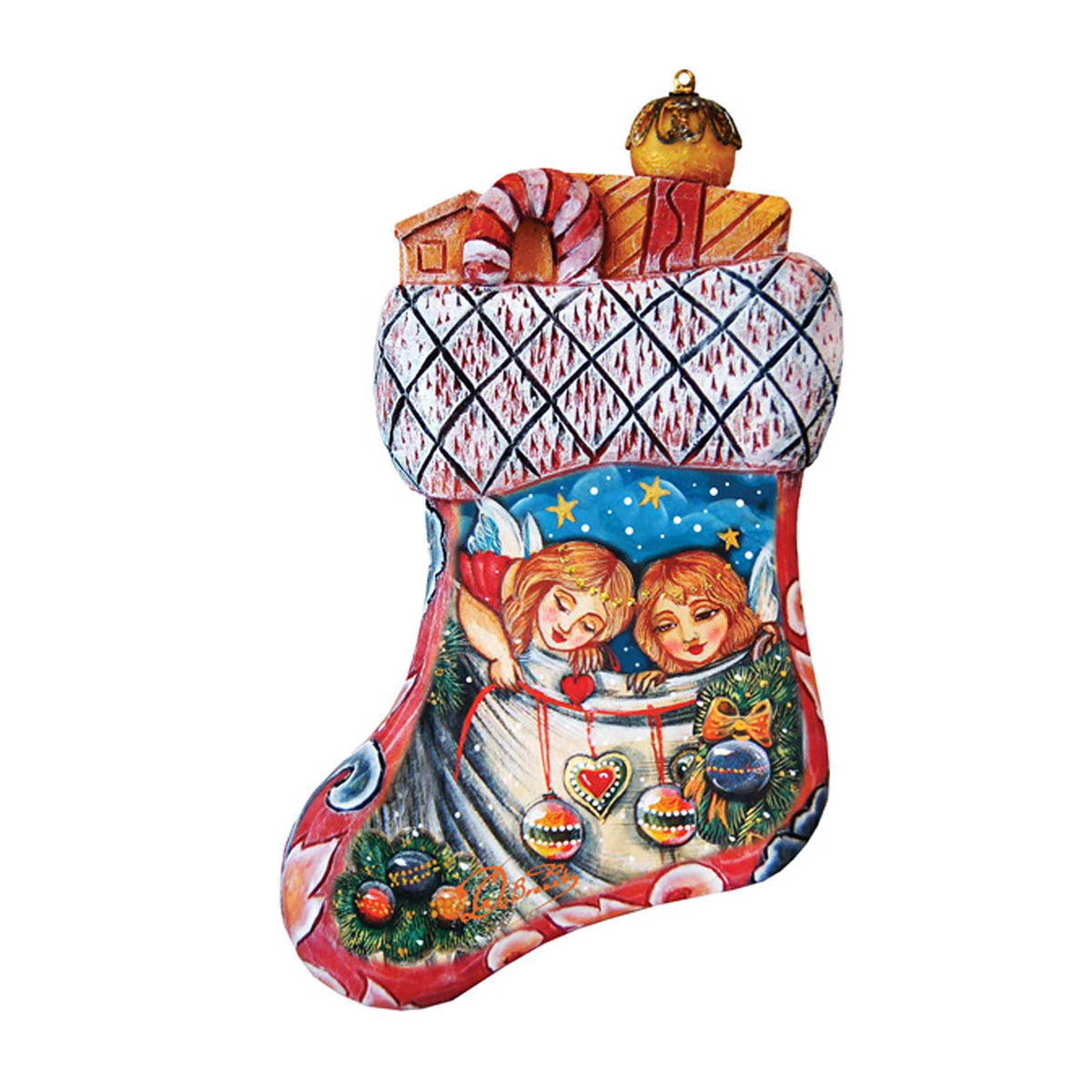 Christmas Angel Stacking Sculpted Hand-Painted Ornament by G. DeBrekht - Christmas Decor - 610821