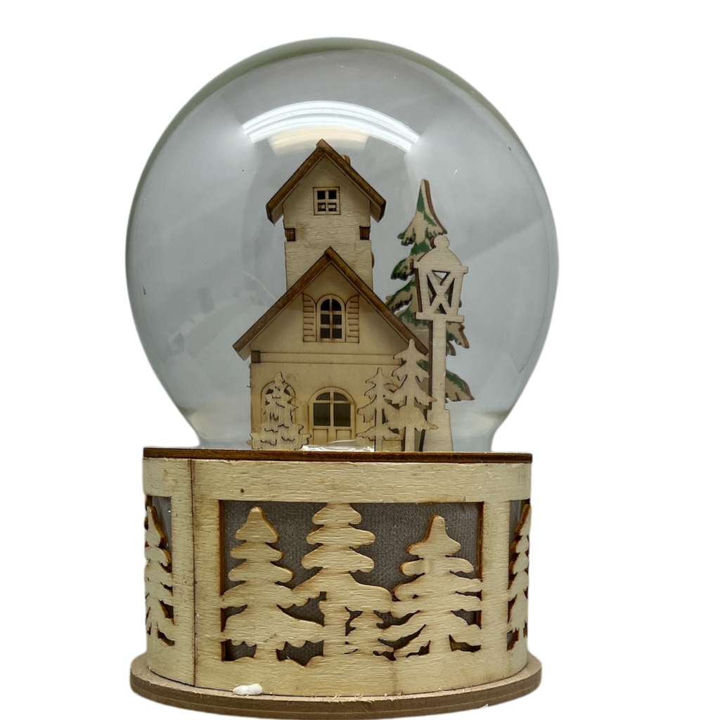 B/O Lighted Laser Cut Village with Tree