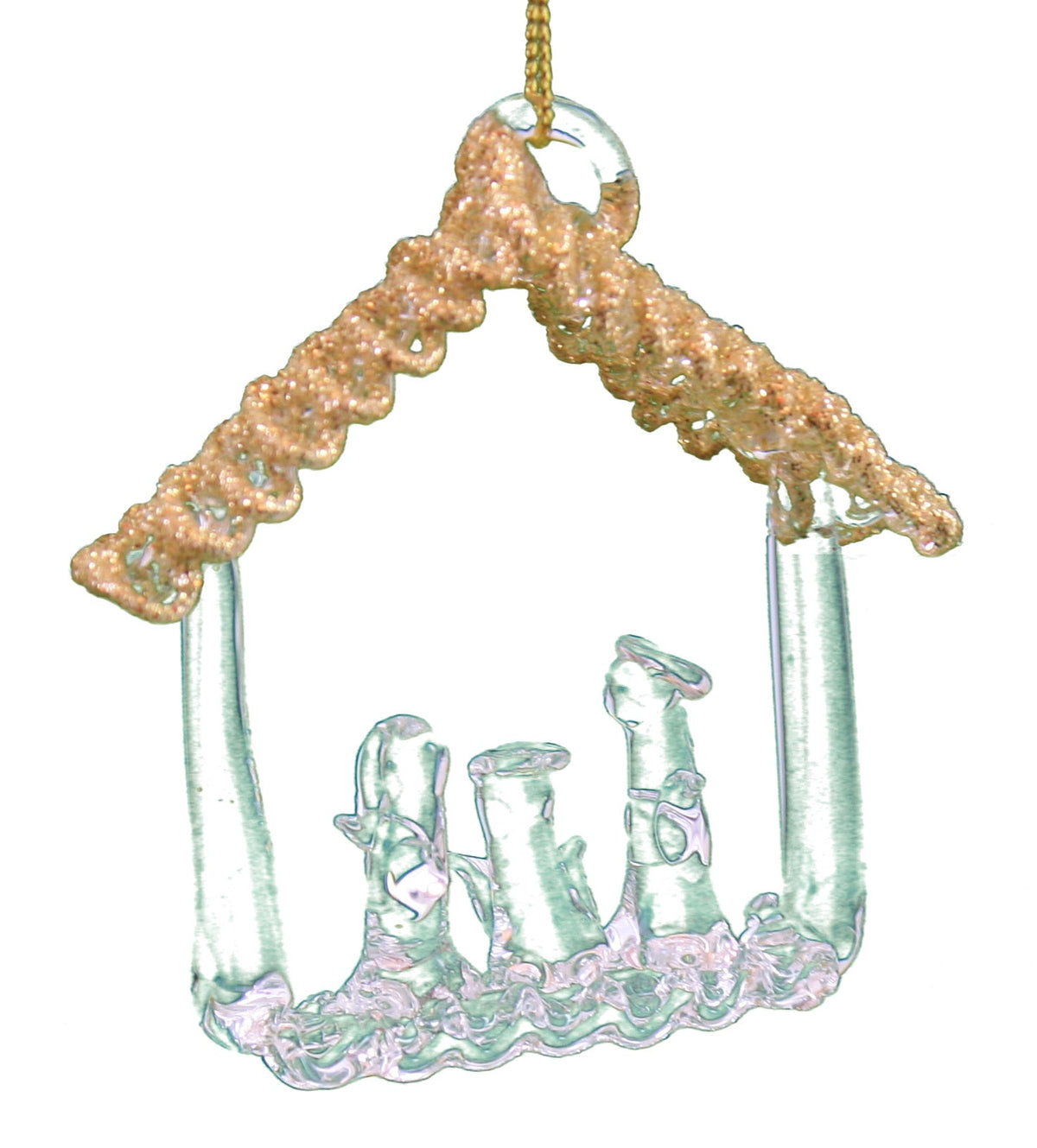 Spunglass Ornament - Gold Reindeer