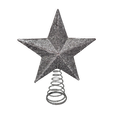 Mini Glitter Star Tree Topper - Silver