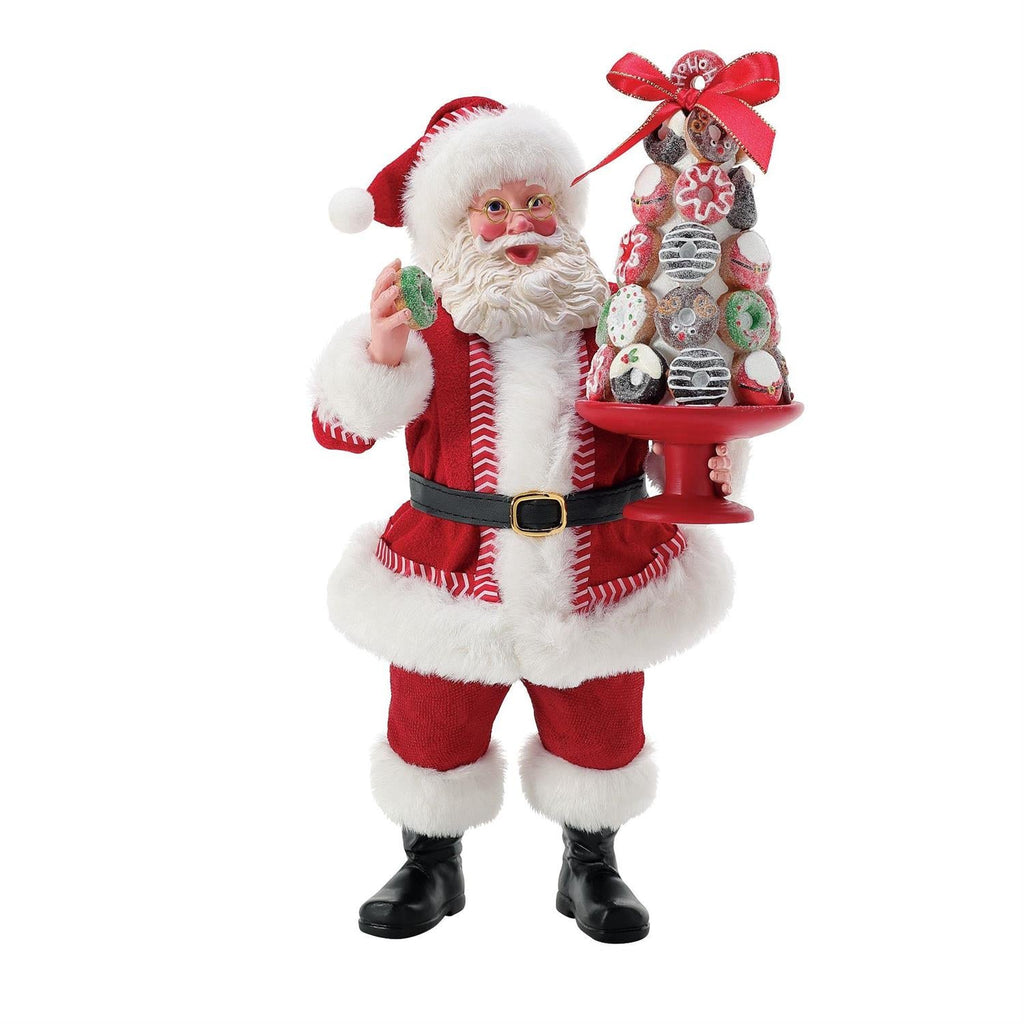 Santa with a Donut Tower
