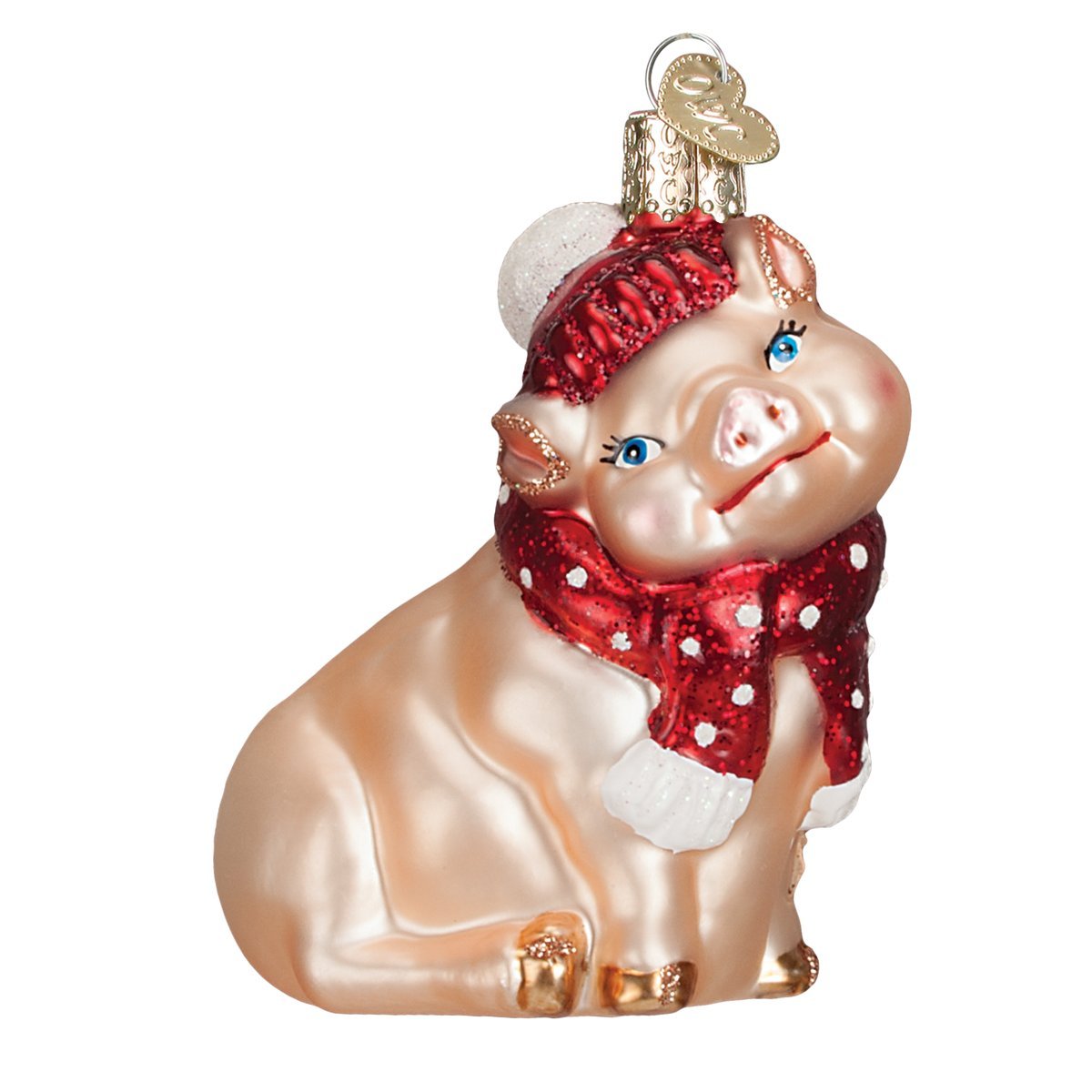 Old World Christmas Snowy Pig
