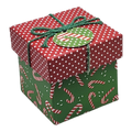 Gift Box Cube for Gift Cards - 3" x 3" -  Candy Canes