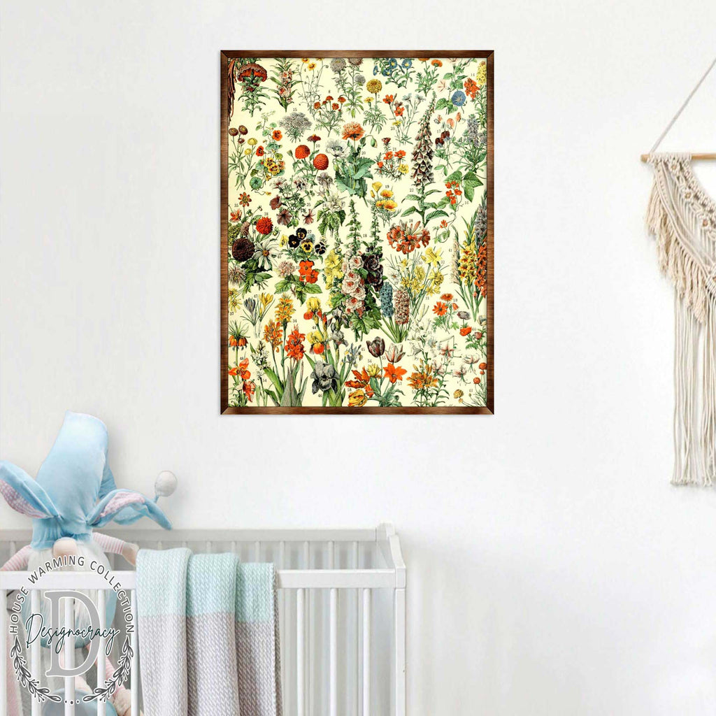Flowers Montessori Wooden Poster - Homeschool I Educational Poster - Classroom Decor - Aesthetic - 310222