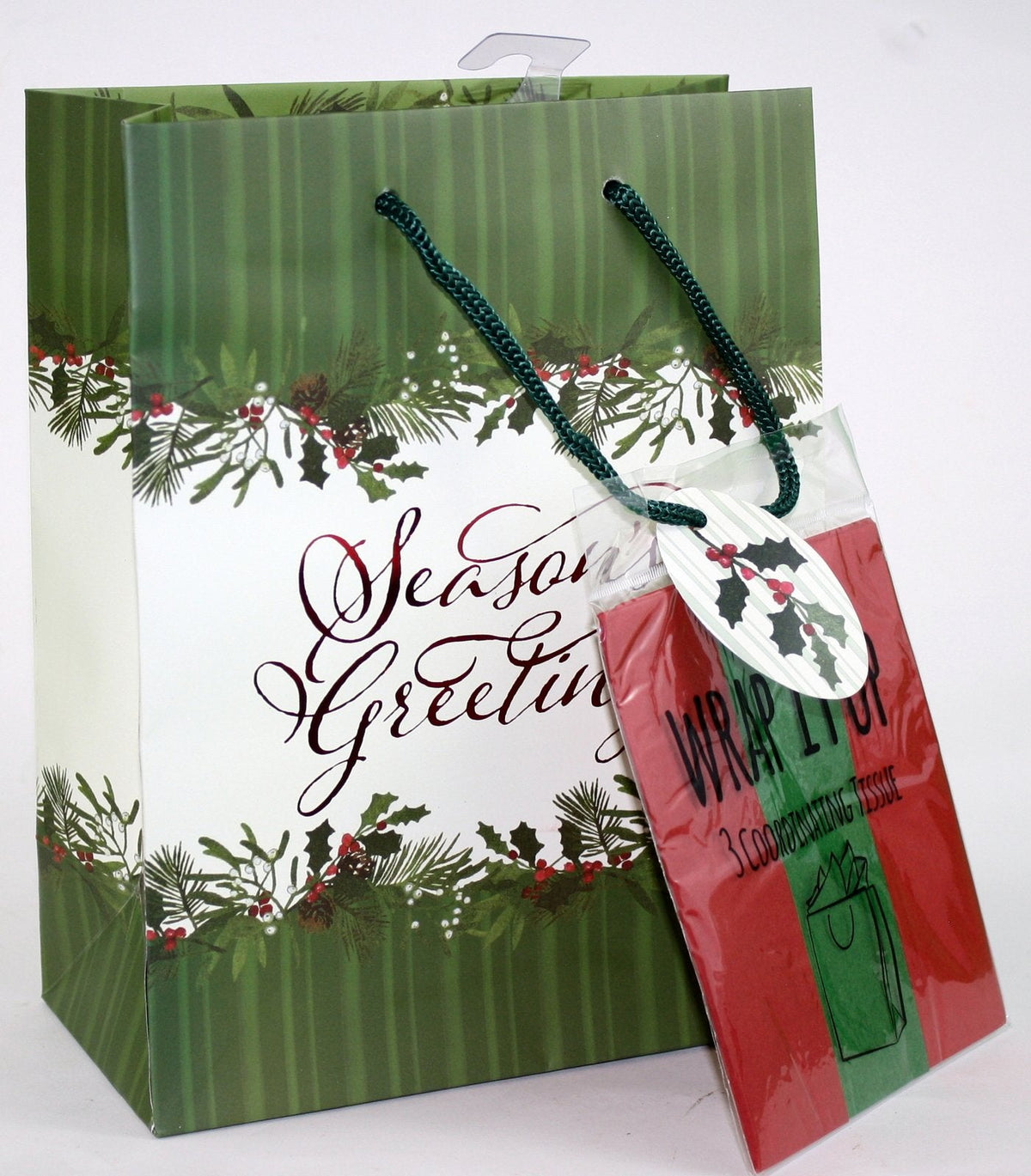 Traditional Gift Bag With Matching Tissue - Holiday Cheer Large
