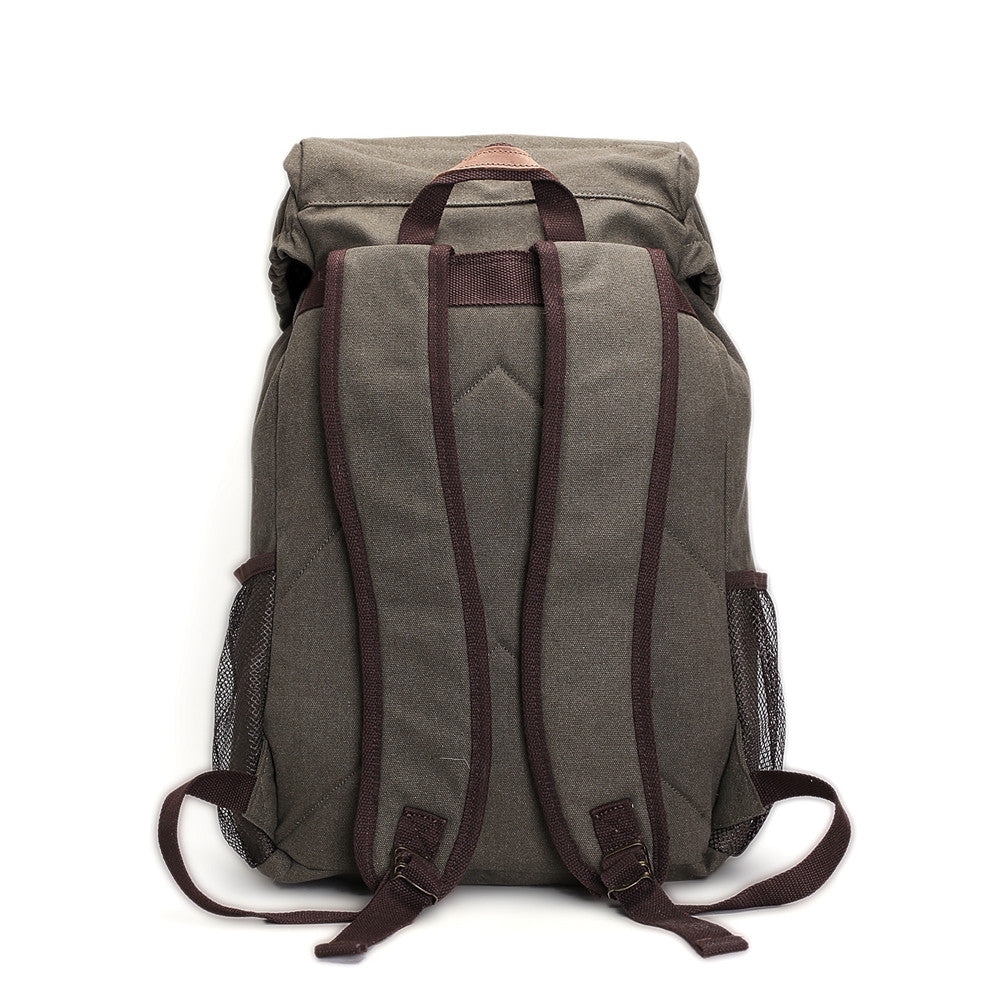 ROCKCOW Waxed Canvas Backpack, Rucksack, Hiking Travel Backpack AF16