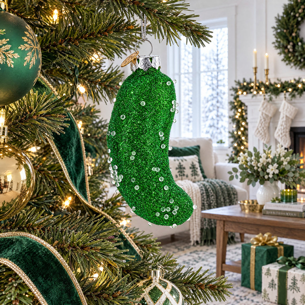 Salted Pickle Glass  Christmas Ornament