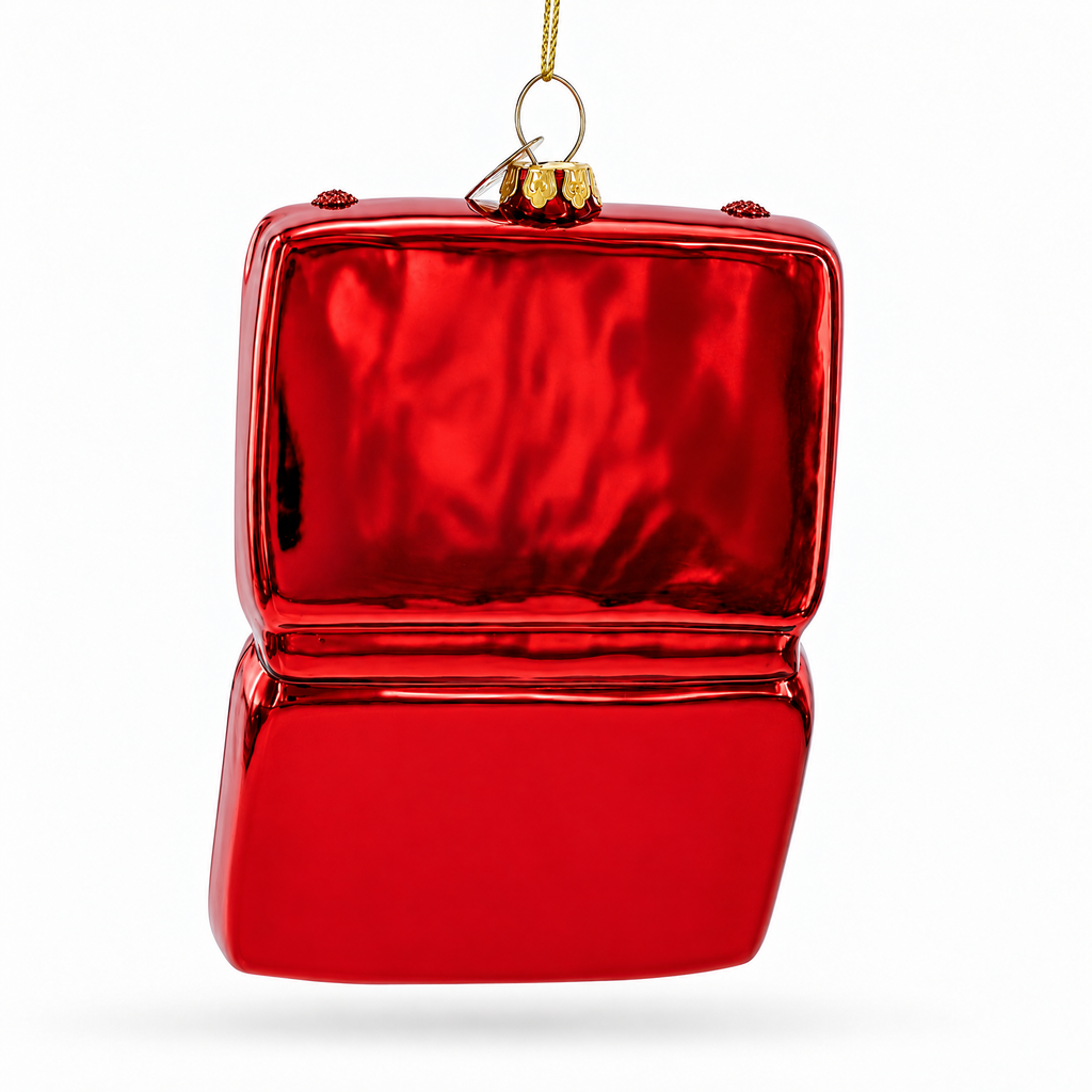 Handyman with Toolbox Glass Christmas Ornament