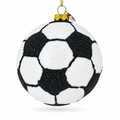 Sporty Soccer / Football Glass Christmas Ornament