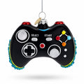 Black Video Game Controller Glass Christmas Ornament