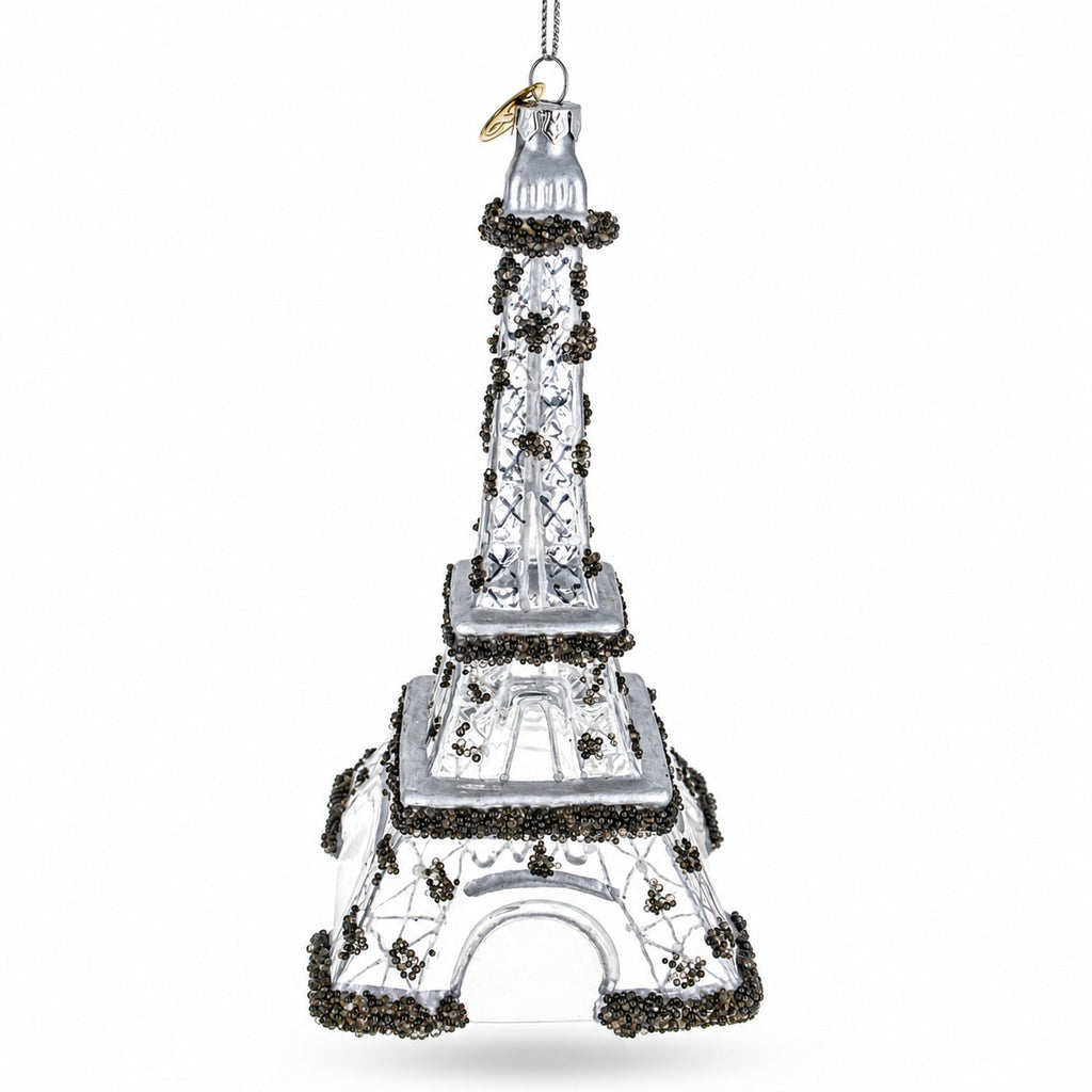 Iconic Eiffel Tower, Paris Glass Christmas Ornament