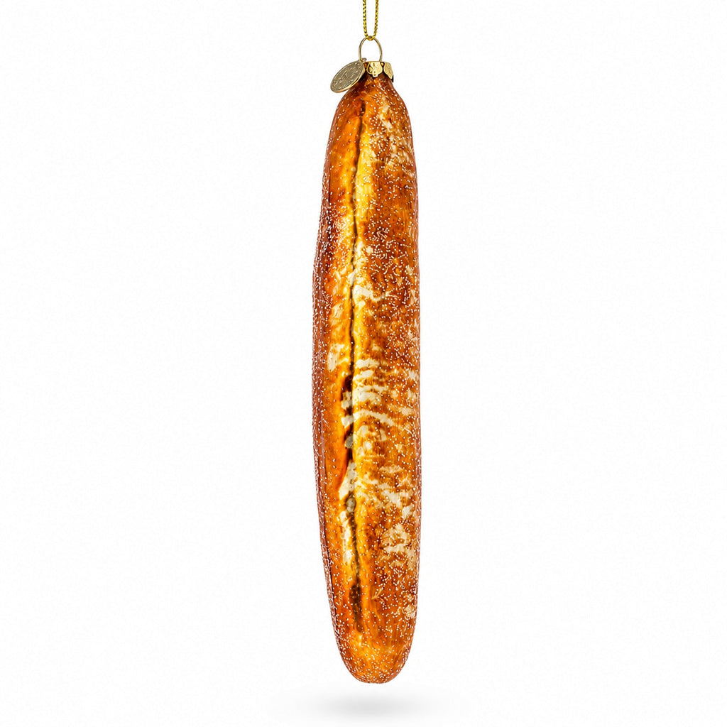 Baguette Bread Glass Christmas Ornament