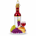 Red Wine with Snacks Glass Christmas Ornament